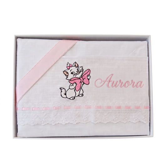 Little Bird - Lenzuolino Minù Personalizzabile con Nome - Cotone 100% - Carrozzina Neonato - Regalo Nascita
