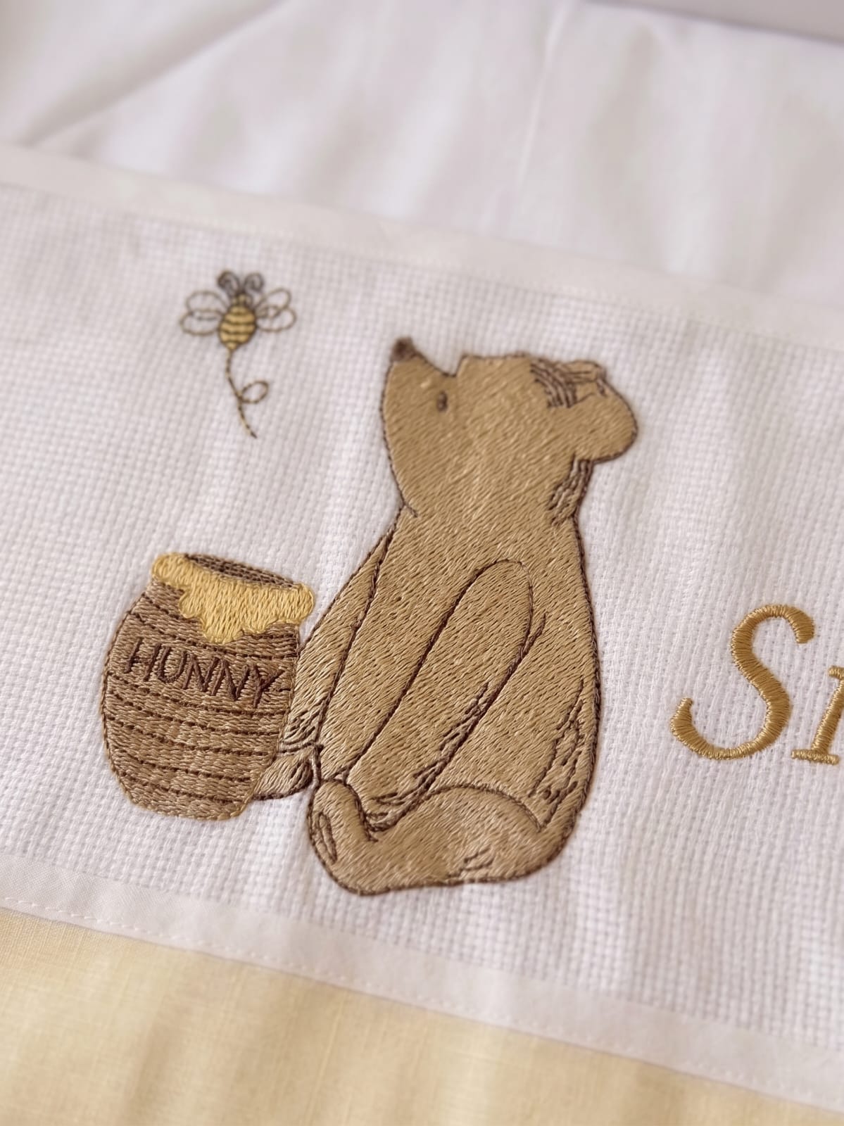 Little Bird - Lenzuolino Winnie the Pooh Personalizzabile con Nome - Cotone 100% - Carrozzina o Culla Neonato - Regalo Nascita