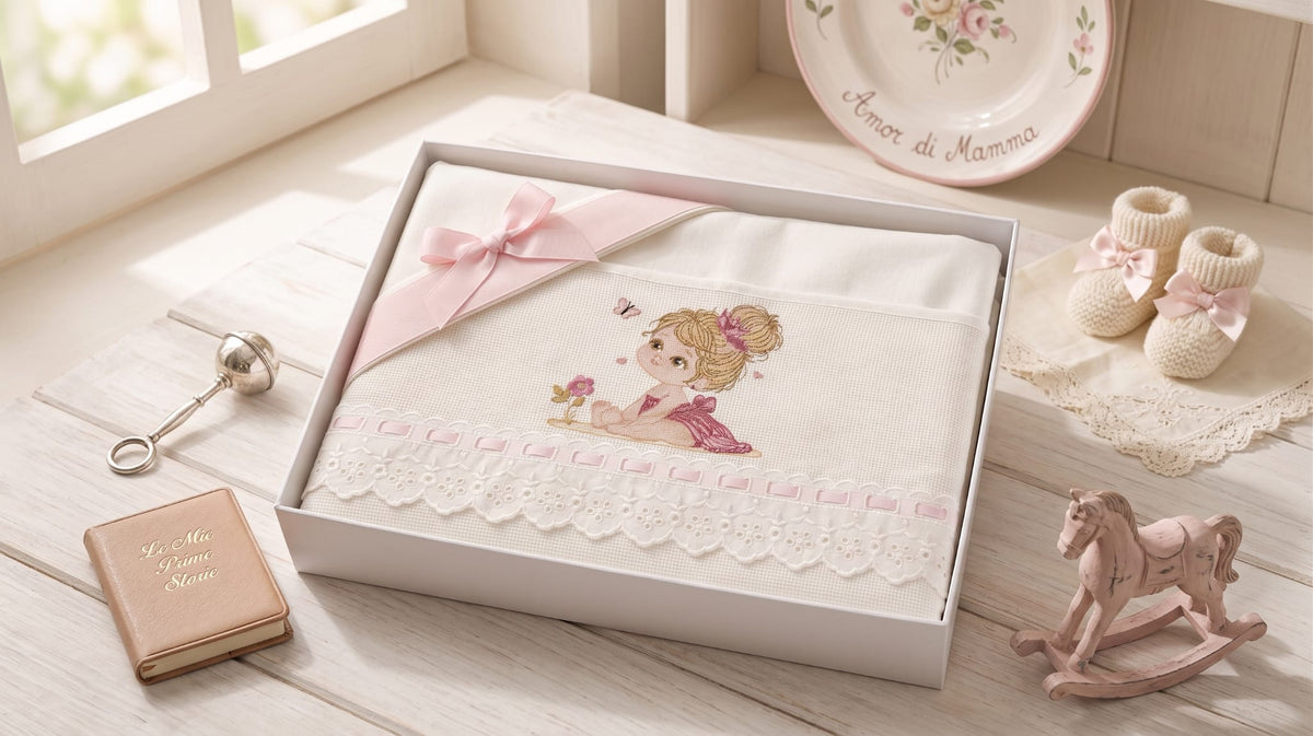Little Bird - Lenzuolino Principessa Personalizzabile con Nome - Cotone 100% - Carrozzina o Culla Neonato - Regalo Nascita