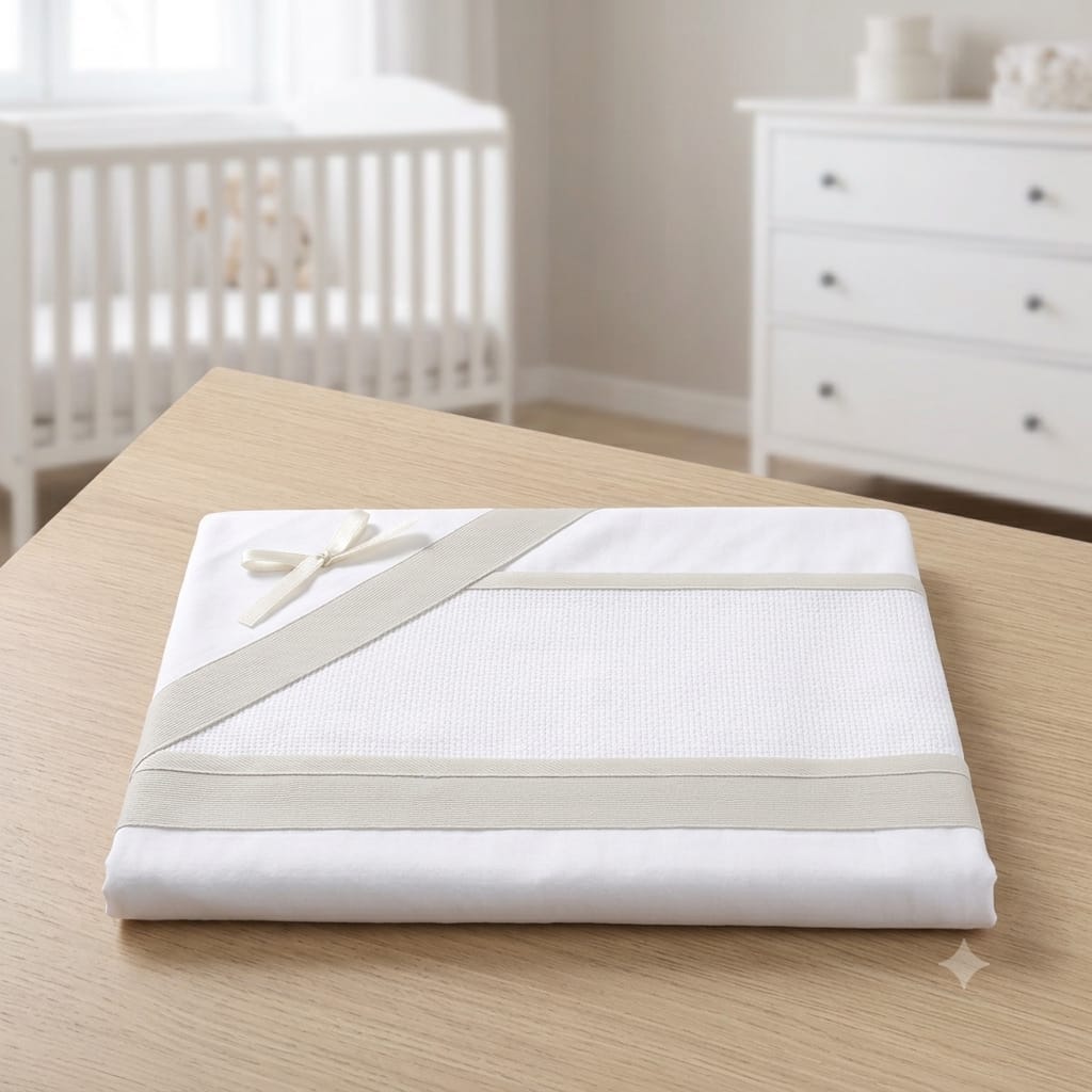 Little Bird - Lenzuolino Sabbia Personalizzabile con Nome - Cotone 100% - Carrozzina o Culla Neonato - Regalo Nascita