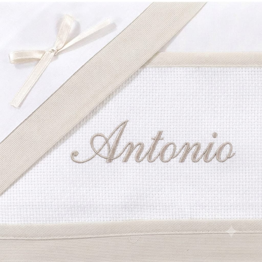 Little Bird - Lenzuolino Sabbia Personalizzabile con Nome - Cotone 100% - Carrozzina o Culla Neonato - Regalo Nascita