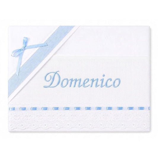 Little Bird - Drap Housse pour Berceau Rose Dentelle Broderie Anglaise Personnalisable avec Prénom - 100% Coton - Berceau Bébé - Cadeau de Naissance