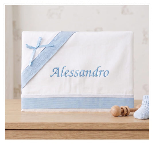 Little Bird - Drap Housse pour Berceau Rose Dentelle Broderie Anglaise Personnalisable avec Prénom - 100% Coton - Berceau Bébé - Cadeau de Naissance