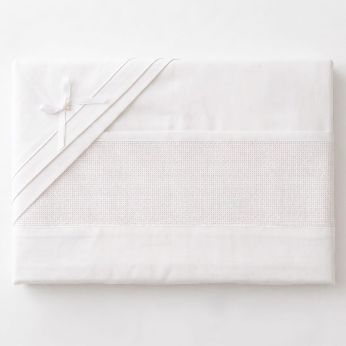 Little Bird - Lenzuolino Bianco Personalizzabile con Nome - Cotone 100% - Carrozzina o Culla Neonato - Regalo Nascita