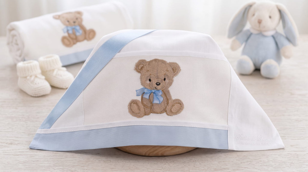 Little Bird - Drap-housse personnalisable avec nom - 100% Coton - Landau bébé - Cadeau de naissance
