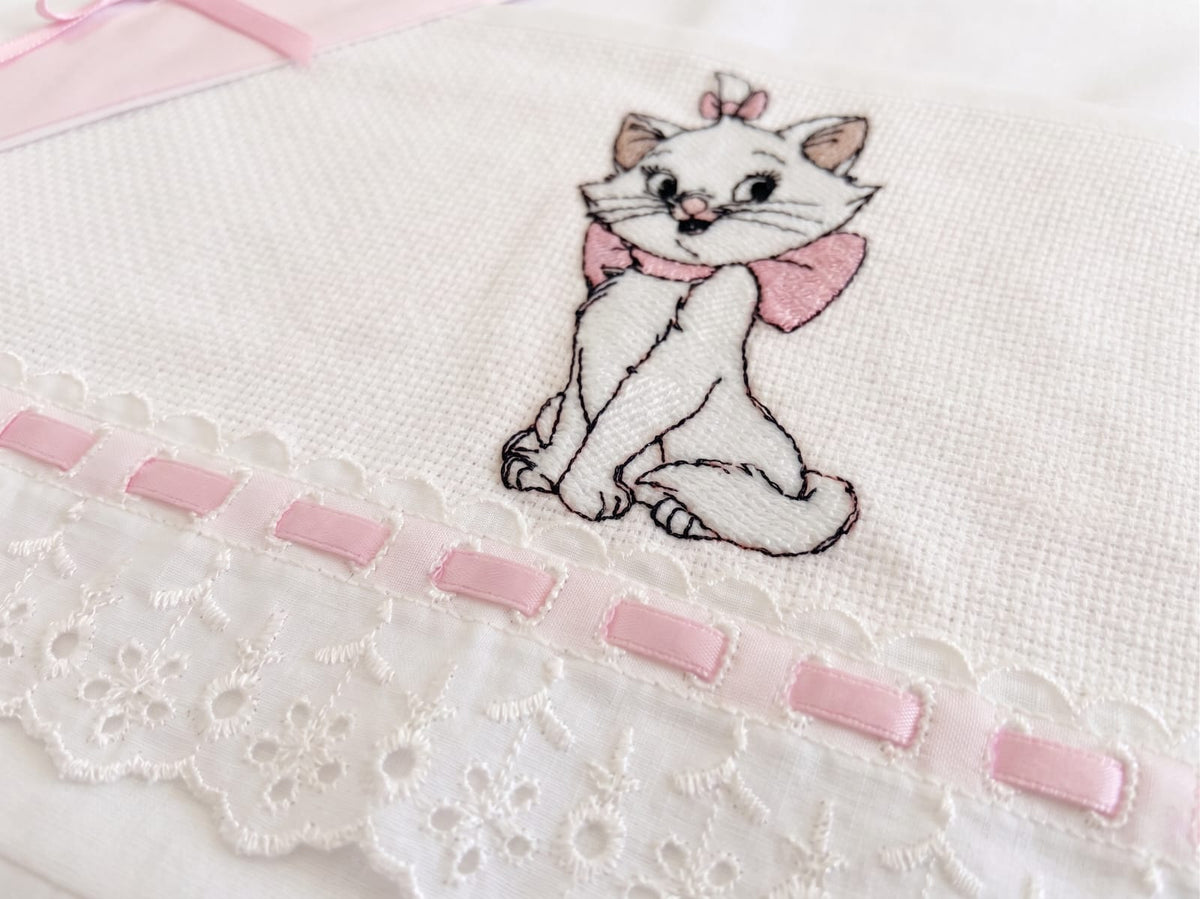 Little Bird - Drap Housse Lapin Personnalisable avec Prénom - 100% Coton - Landau Bébé - Cadeau Naissance