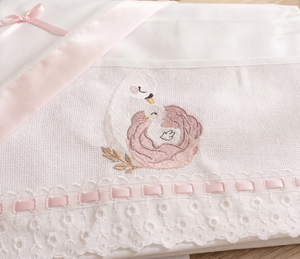Little Bird - Drap Housse Lapin Personnalisable avec Prénom - 100% Coton - Landau Bébé - Cadeau Naissance
