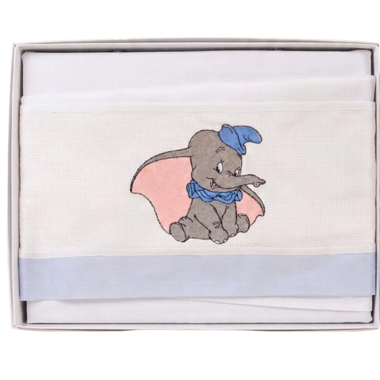 Little Bird - Draps de lit Dumbo personnalisables avec prénom - 100% coton - Landau bébé - Cadeau de naissance