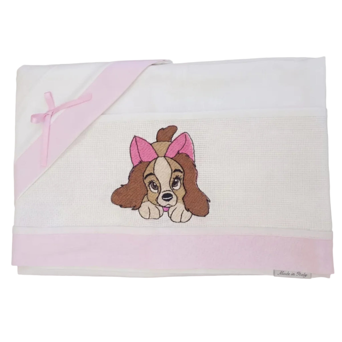 Little Bird - Drap Housse Lapin Personnalisable avec Prénom - 100% Coton - Landau Bébé - Cadeau Naissance