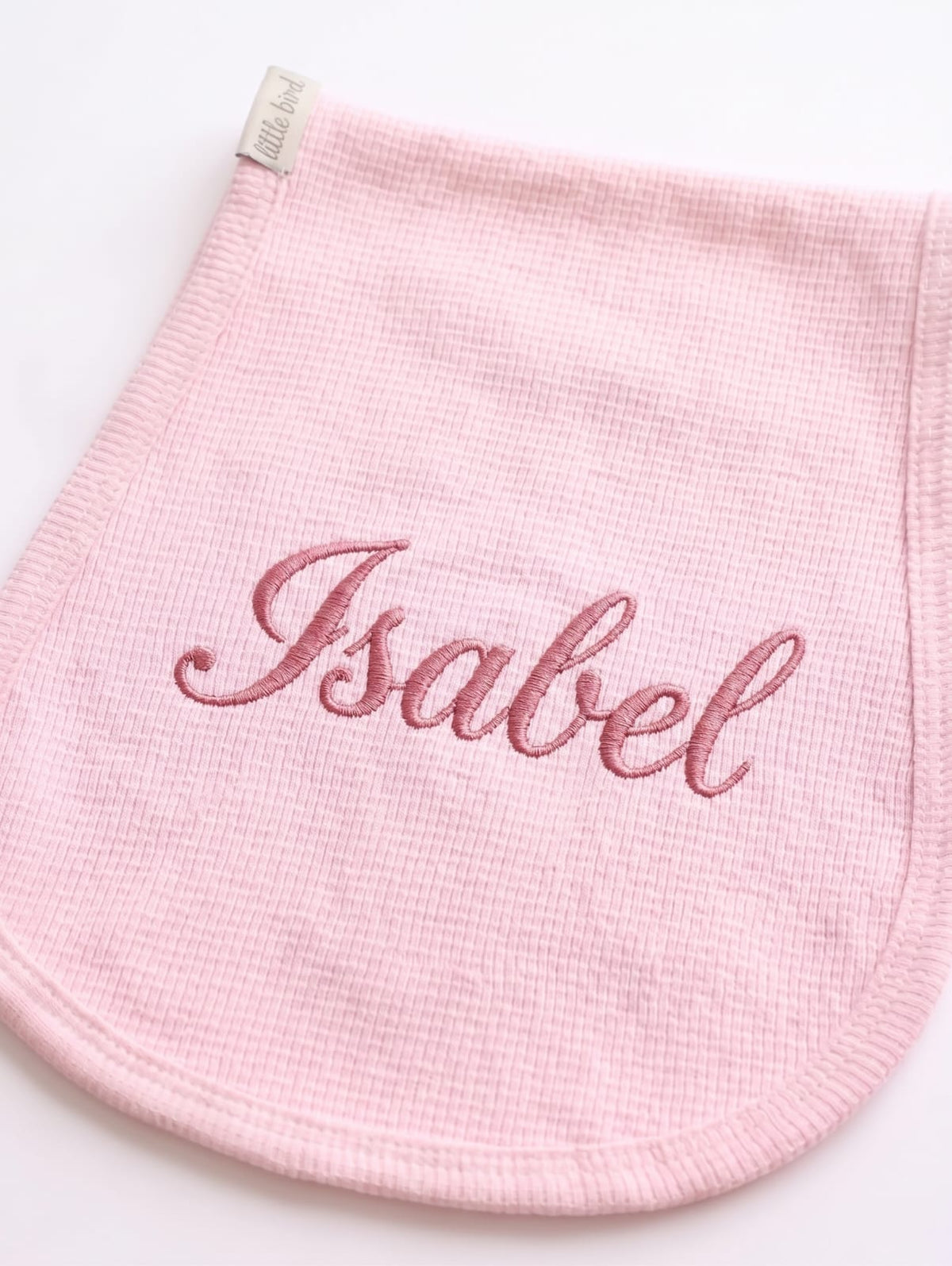 Little Bird - Cache-épaule Rose Uni - 100% Coton Hypoallergénique - Personnalisable