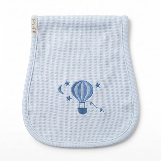 Little Bird - Couverture d'épaule Ourson avec ballons - 100% Coton Hypoallergénique - Personnalisable