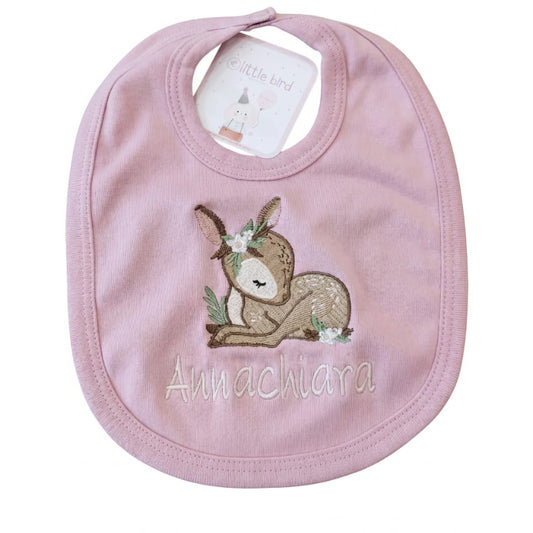 Little Bird - Bavoir Personnalisable Minù - Brodé à la Main - Cadeau de Naissance
