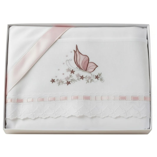 Little Bird - Drap Housse Lapin Personnalisable avec Prénom - 100% Coton - Landau Bébé - Cadeau Naissance