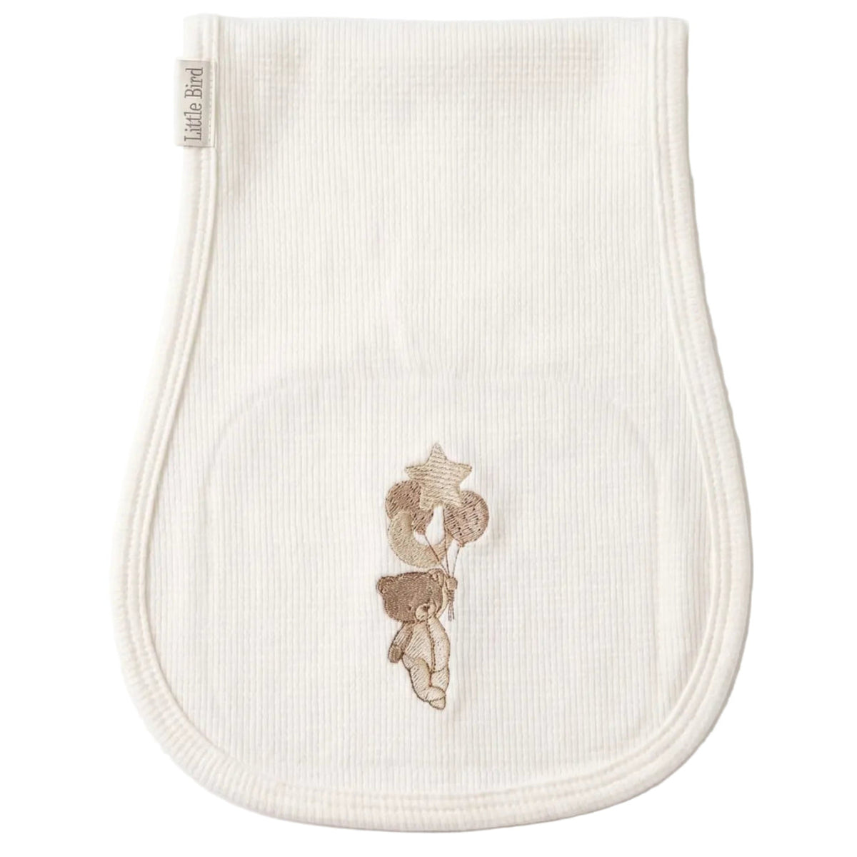 Little Bird - Couverture d'épaule Ourson avec ballons - 100% Coton Hypoallergénique - Personnalisable