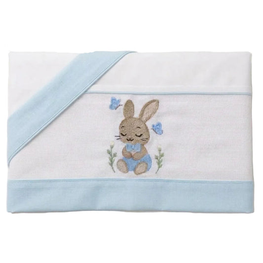 Little Bird - Drap Housse Bébé Canards sur Arc-en-ciel Personnalisable avec Prénom - 100% Coton - Landau Bébé - Cadeau de Naissance