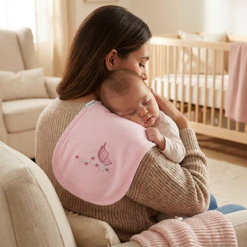 Little Bird - Telospalla Farfalla Rosa - 100% Cotone Anallergico - Personalizzabile