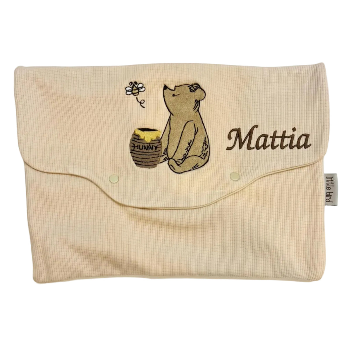 Little Bird - Busta Cambio Neonato e Nido Personalizzabile Ricamata Winnie the Pooh - Organizer Borsa Parto