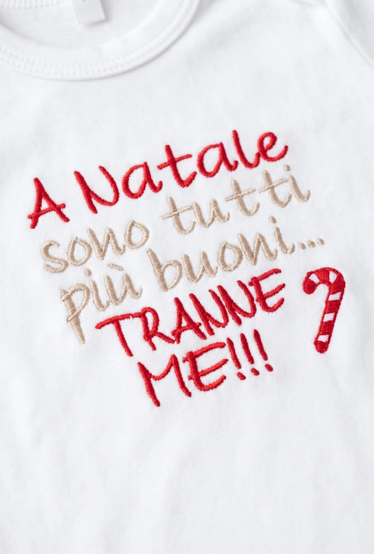 Little Bird - Body Neonato “A Natale sono tutti più buoni… tranne me!” - 100% Cotone