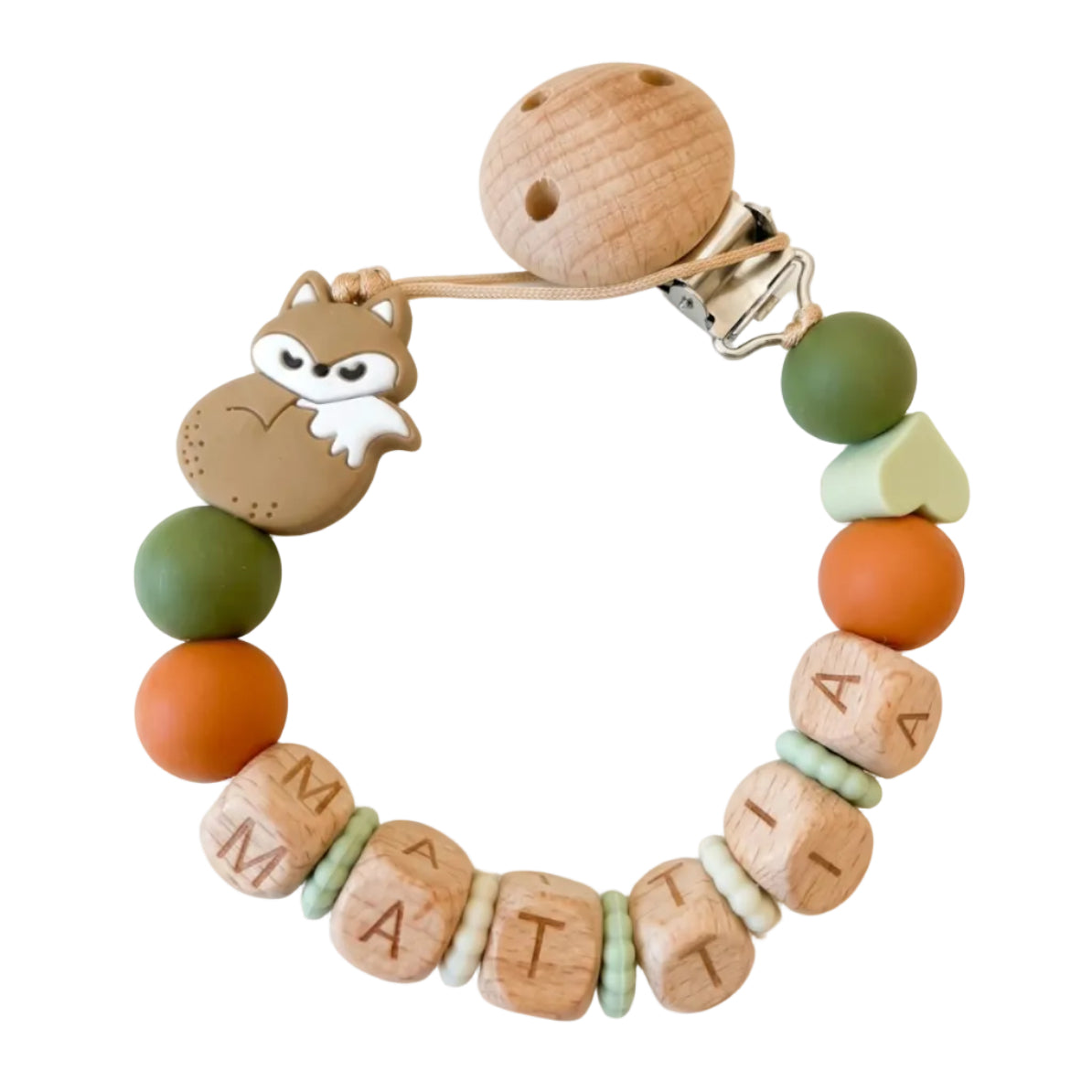 Little Bird- Attache-tétine Lion personnalisé avec prénom - 100% sans BPA - Cadeau de Naissance