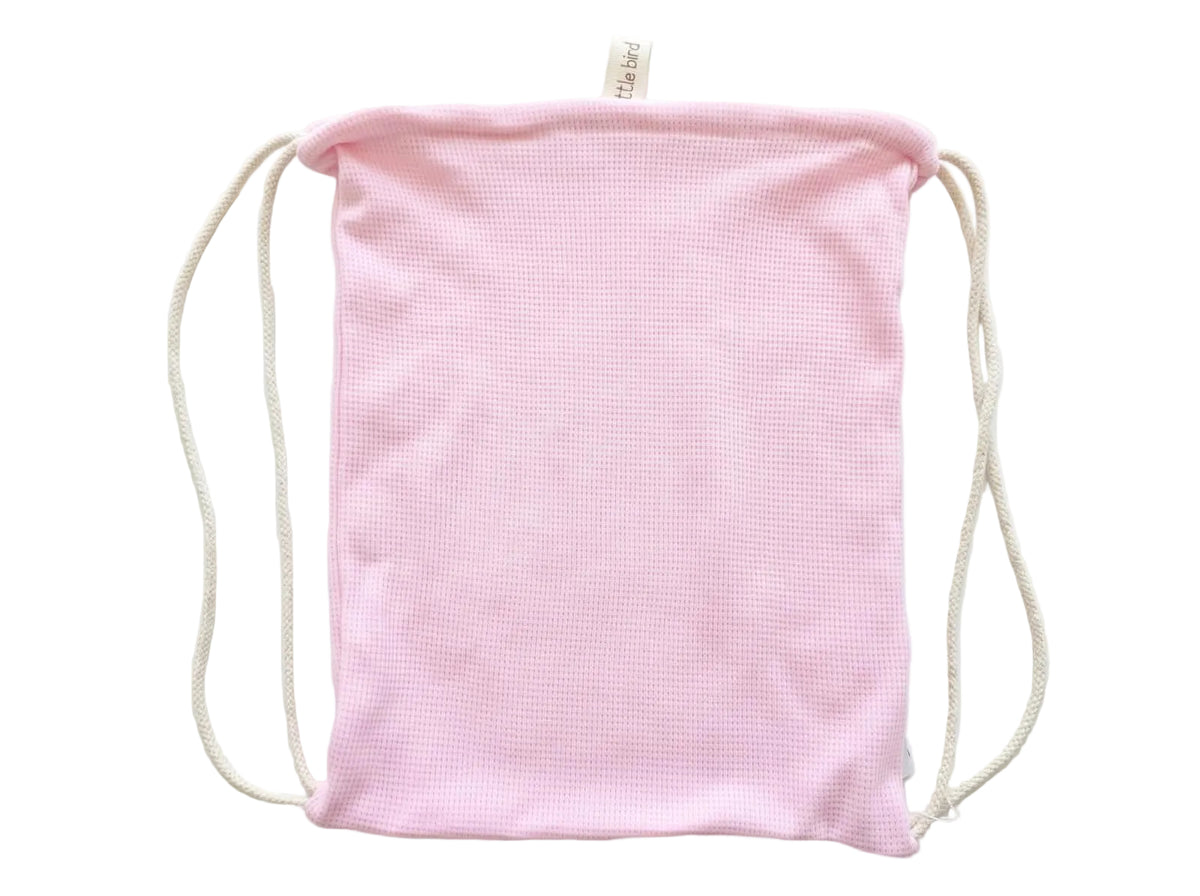 Little Bird - Pochette Rangement Bébé en Coton Vieux Rose - 100% Coton - Personnalisable - Organisateur Sac à Langer