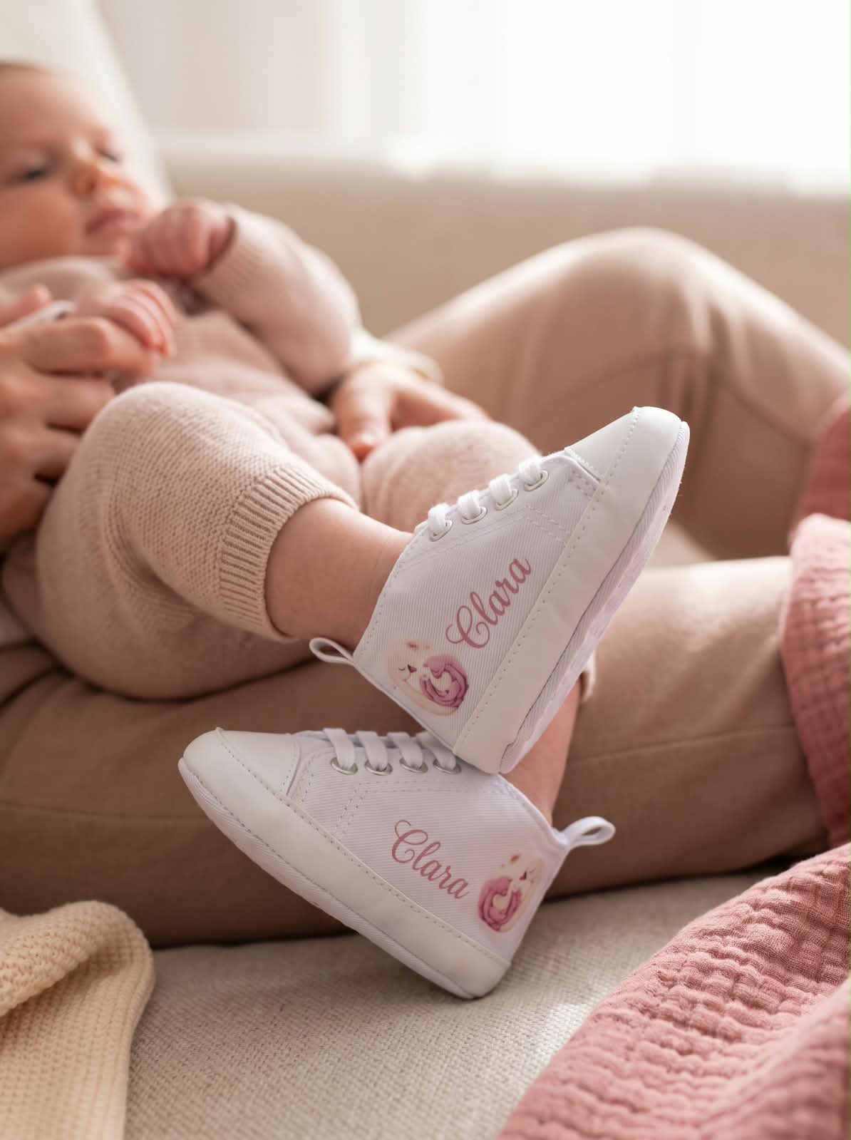 Little Bird - Chaussons de Berceau Simba - Personnalisables 0-6 Mois