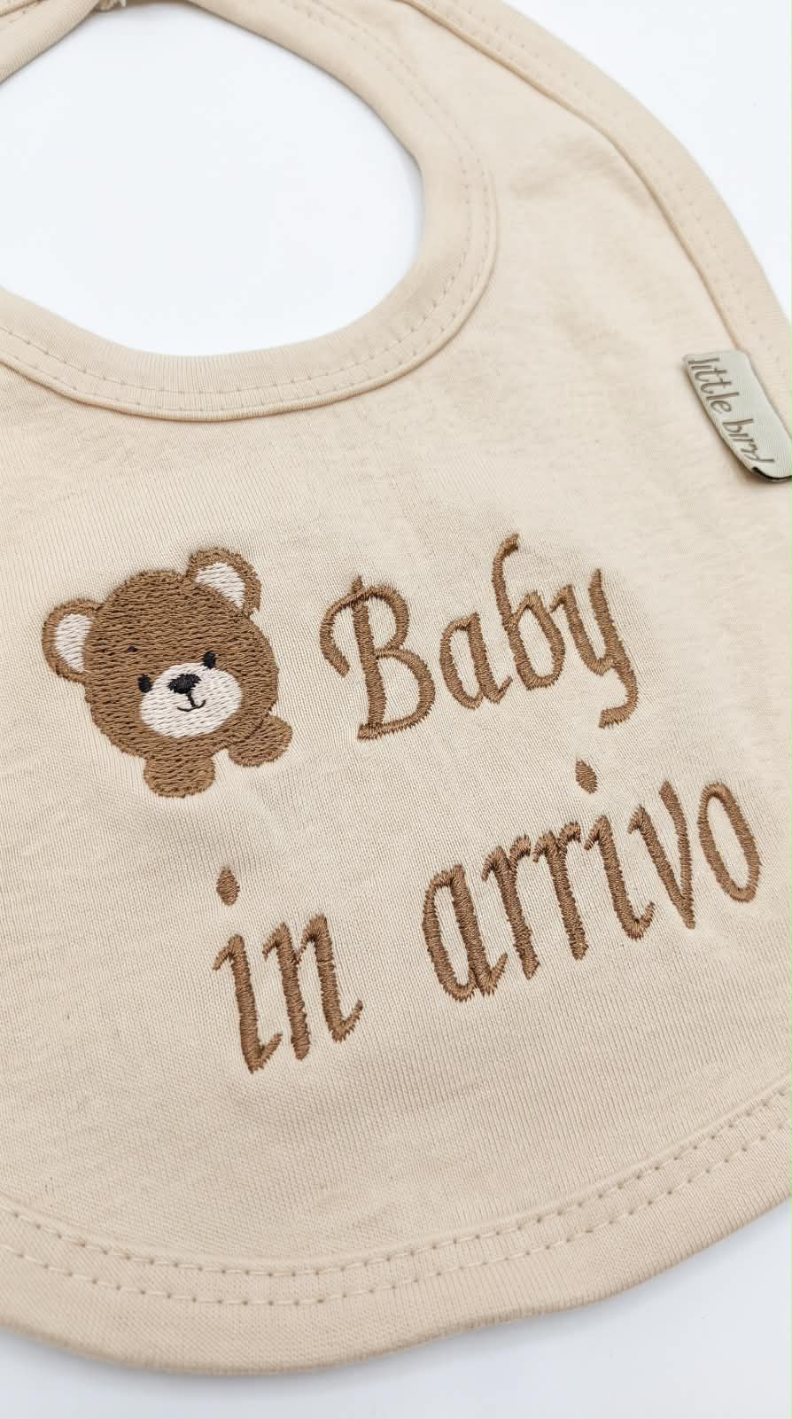 Little Bird - Bavoir "Aujourd'hui Lait avec Maman Demain Gin Tonic avec Papa" Brodé - 100% Coton Hypoallergénique - Idée Cadeau Naissance Baptême