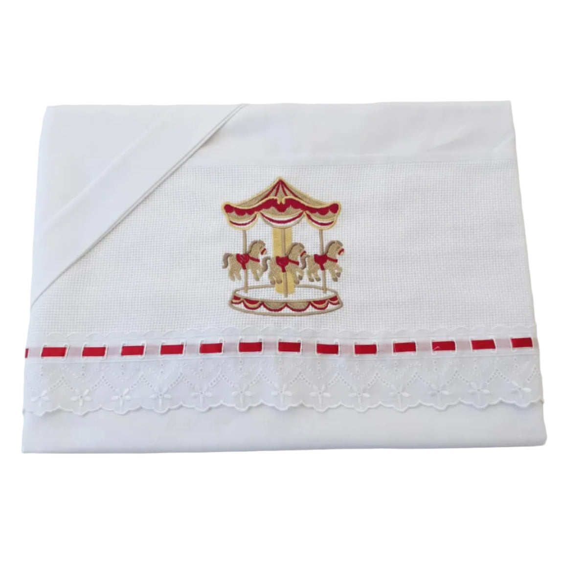Little Bird - Drap Housse Bébé Canards sur Arc-en-ciel Personnalisable avec Prénom - 100% Coton - Landau Bébé - Cadeau de Naissance