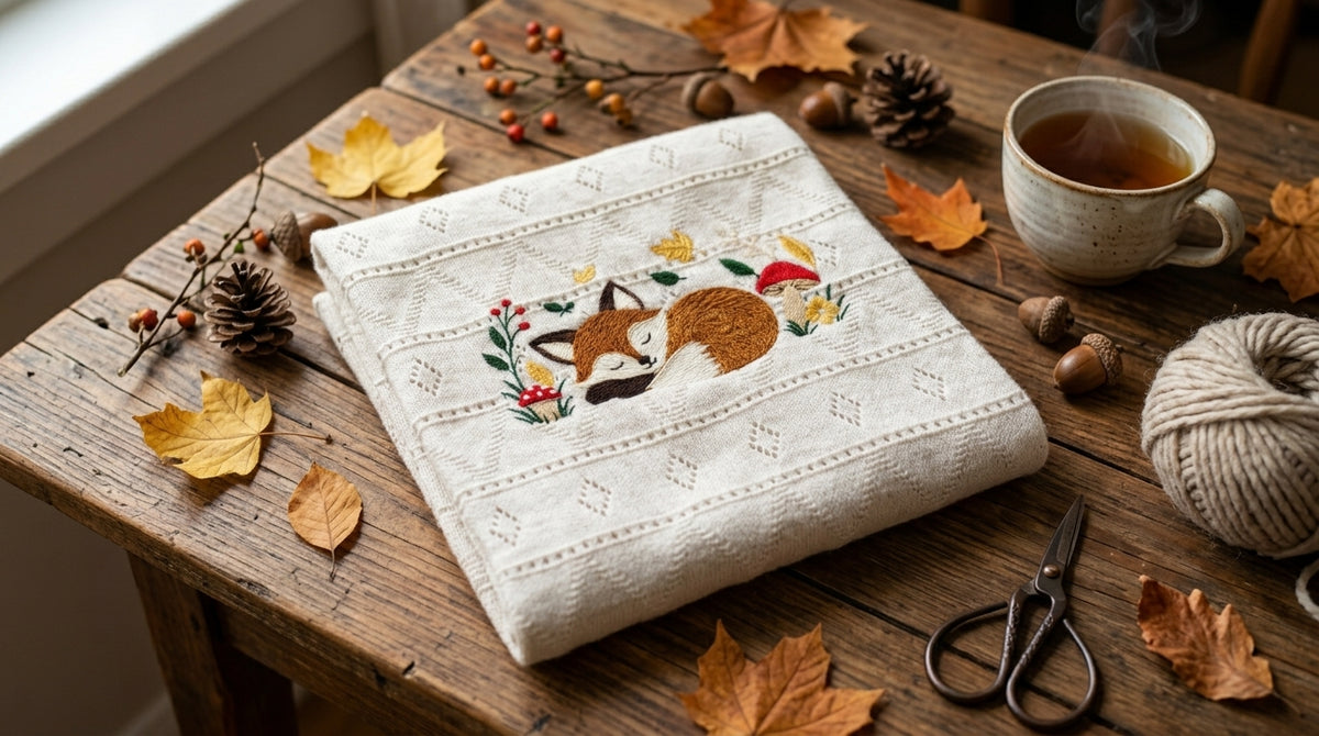 Little Bird - Copertina Neonato Volpe Ricamata - Personalizzabile con Nome - Regalo Nascita
