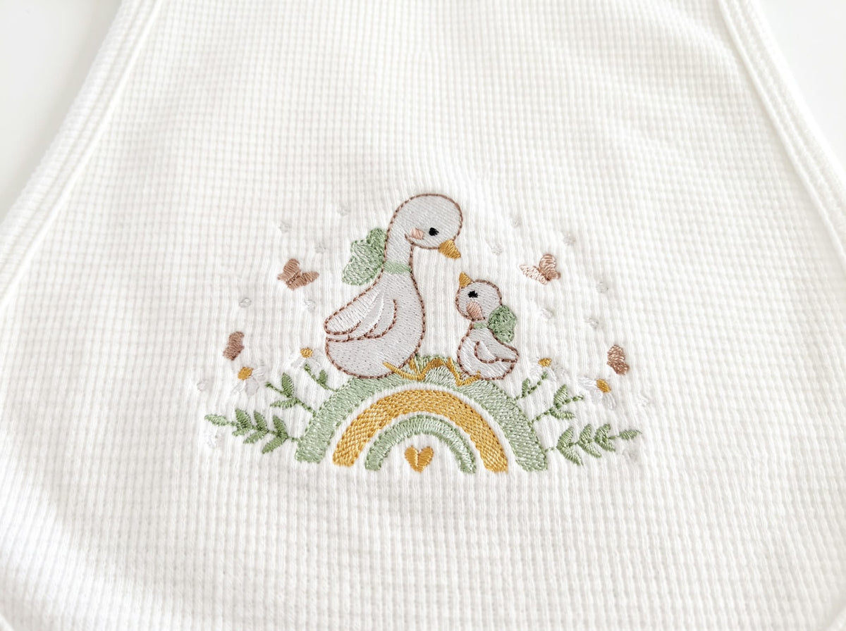 Little Bird - Telospalla Paperelle su Arcobaleno - 100% Cotone Anallergico - Personalizzabile