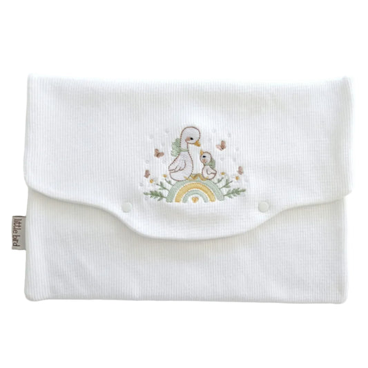 Little Bird - Busta Cambio Neonato e Nido Paperelle su Arcobaleno - Personalizzabile con Nome - Organizer Borsa Parto