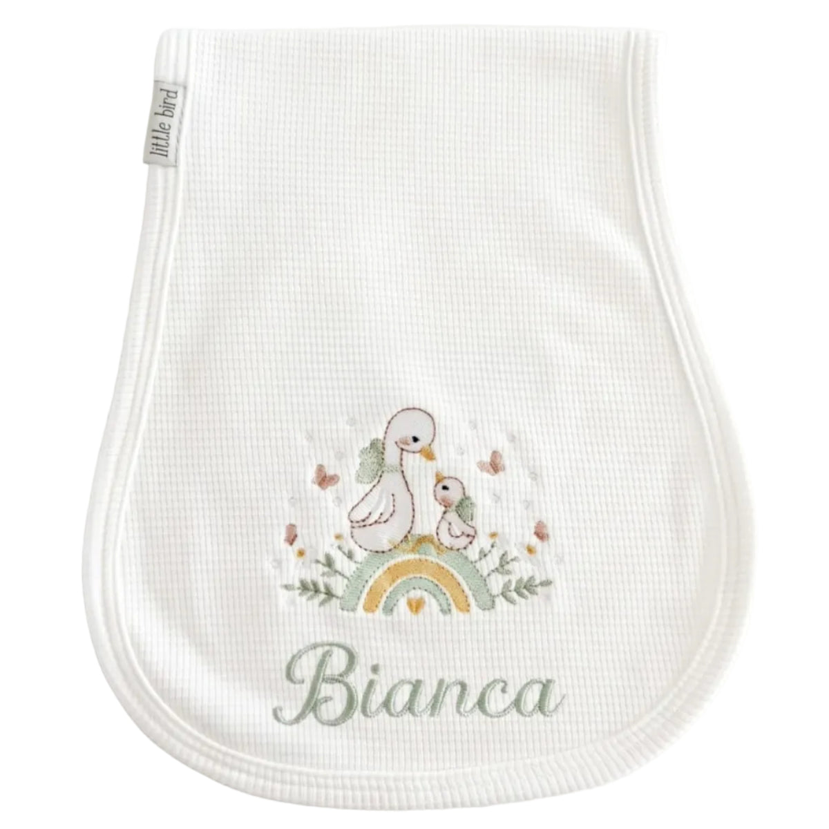 Little Bird - Telospalla Paperelle su Arcobaleno - 100% Cotone Anallergico - Personalizzabile