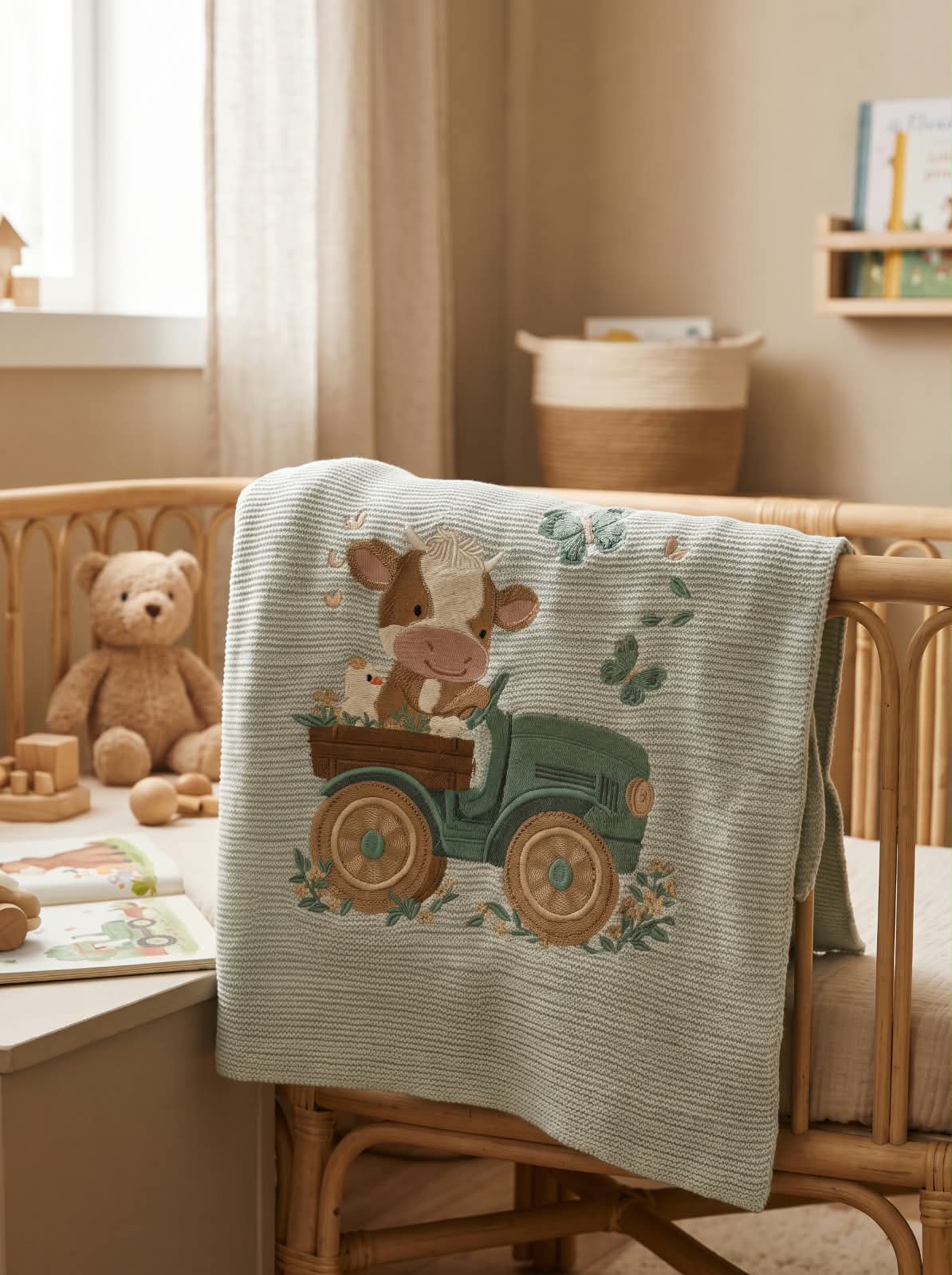 Little Bird - Couverture bébé brodée Papa Roi Lion et Simba - Personnalisable avec prénom - Cadeau de naissance