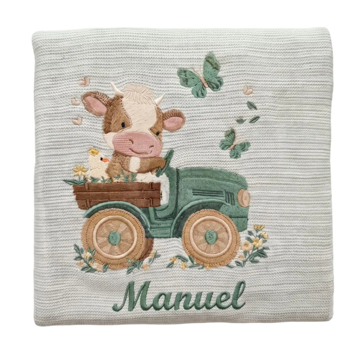Little Bird - Couverture bébé brodée Papa Roi Lion et Simba - Personnalisable avec prénom - Cadeau de naissance