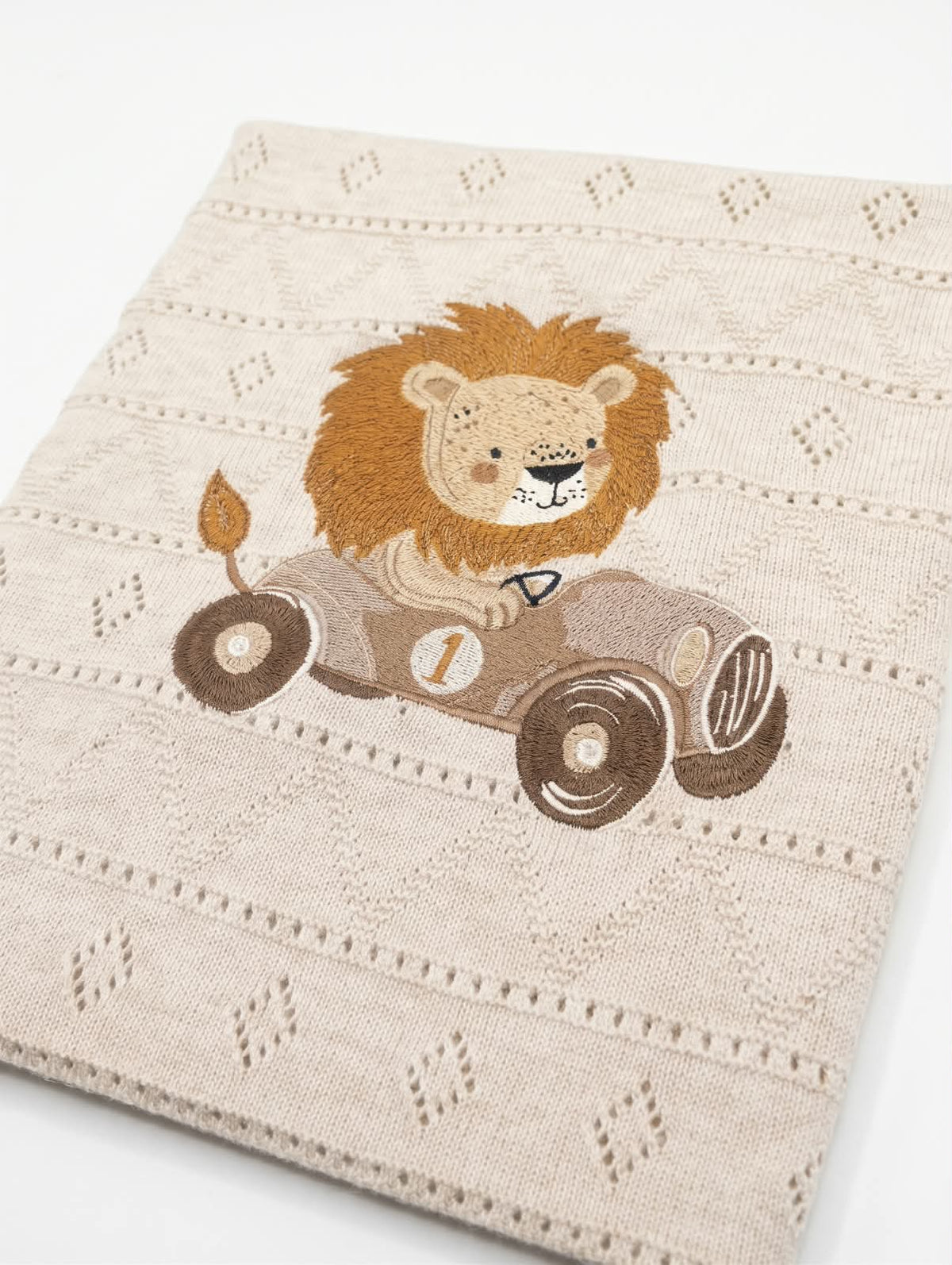 Little Bird - Couverture bébé brodée Papa Roi Lion et Simba - Personnalisable avec prénom - Cadeau de naissance