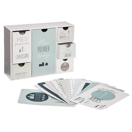 Scatola Ricordi + Card 12 Mesi Verde - Little Bird