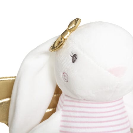 Little Bird - Peluche Coniglietta Ali Dorate - 100% Anallergico - Regalo Nascita