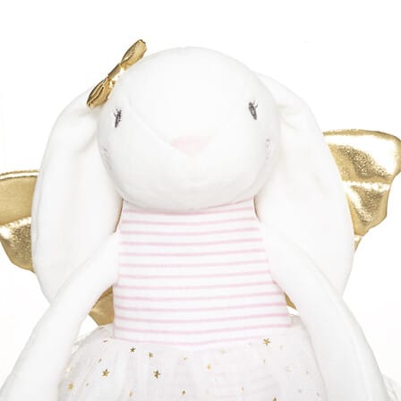Little Bird - Peluche Coniglietta Ali Dorate - 100% Anallergico - Regalo Nascita