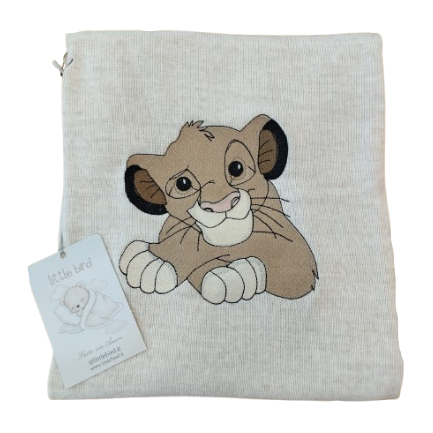 Little Bird - Copertina in Filo Simba Personalizzata con Nome - Cotone Naturale - Culla Carrozzina Scialletto - Regalo Nascita