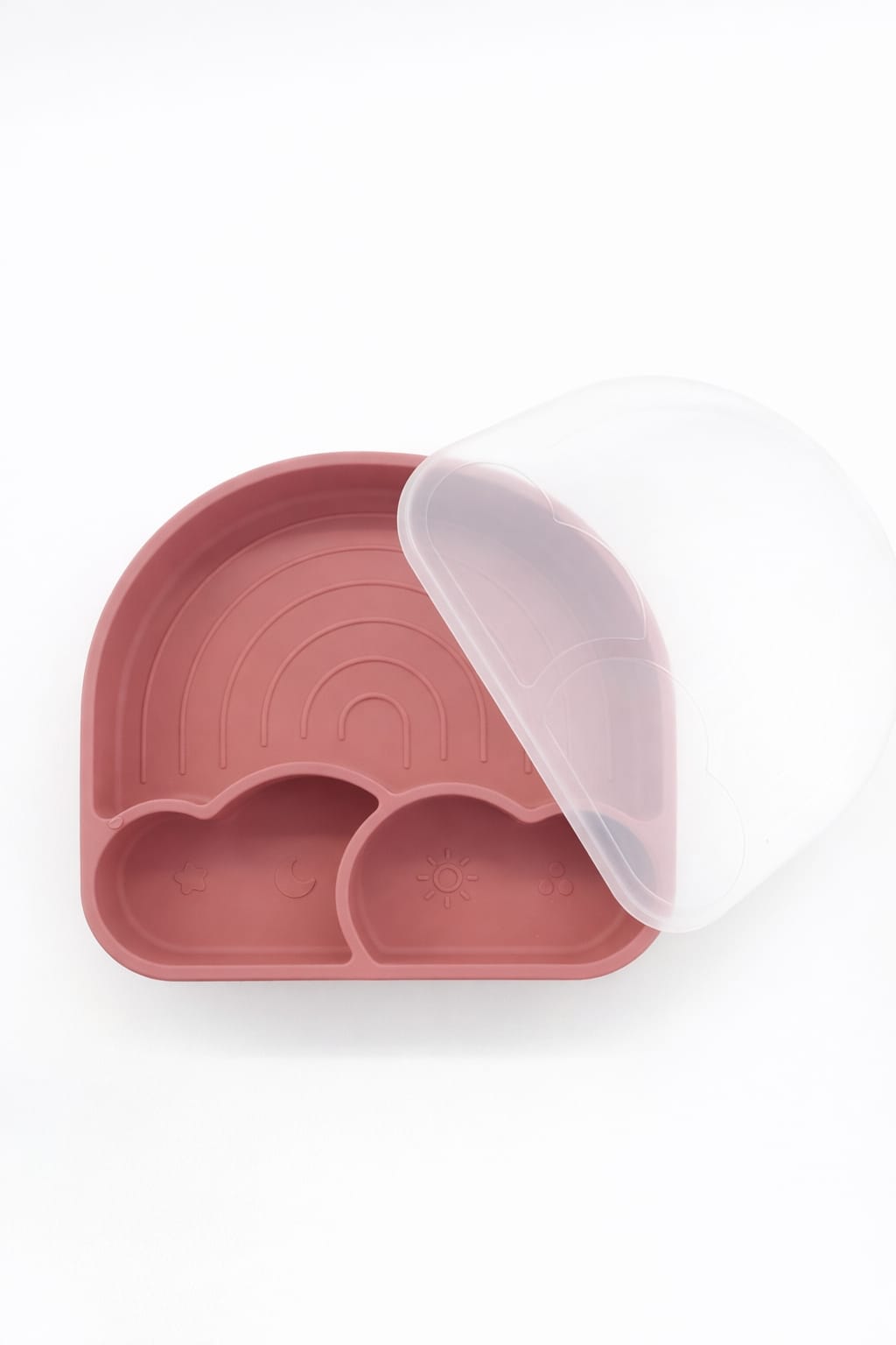 Little Bird - Piatto Silicone Arcobaleno Dark Pink - 100% BPA Free - Neonato
