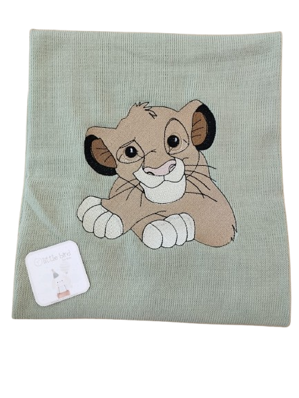Little Bird - Copertina in Filo Simba Personalizzata con Nome - Cotone Naturale - Culla Carrozzina Scialletto - Regalo Nascita