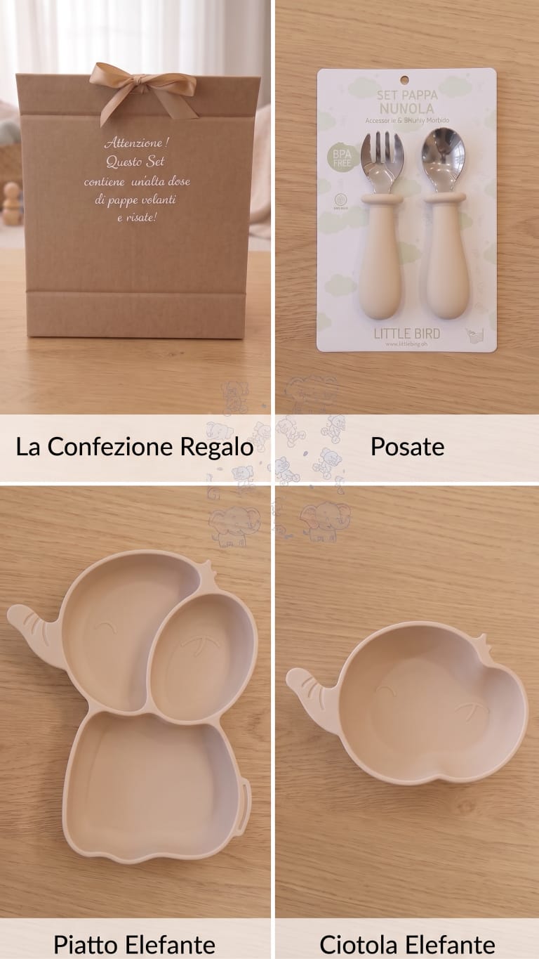 Set pappa svezzamento elefante beige - dettagli prodotto