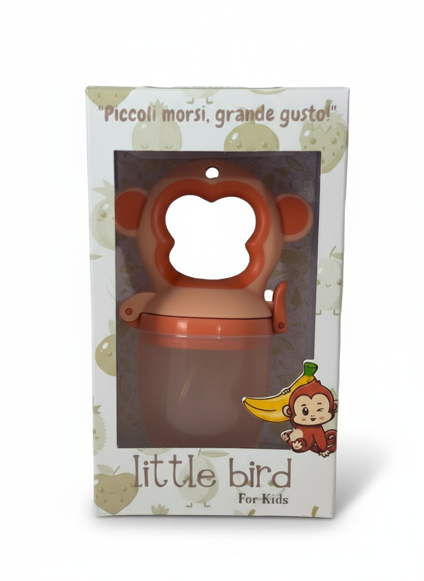 Massaggiagengive e Succhiotto per Frutta in Silicone a Forma di Scimmietta - "Piccoli morsi, grande gusto!"