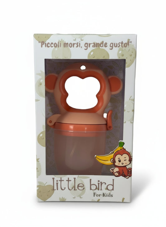 Massaggiagengive e Succhiotto per Frutta in Silicone a Forma di Scimmietta - "Piccoli morsi, grande gusto!"