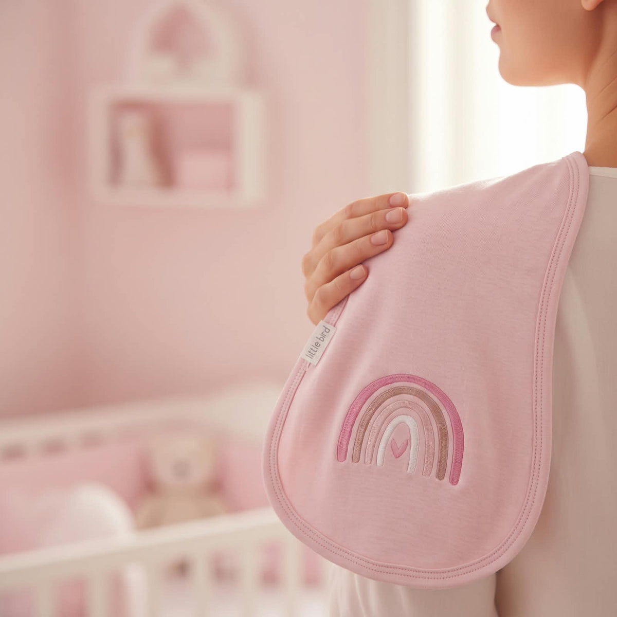 Little Bird - Telospalla Arcobaleno Rosa antico - 100% Cotone Anallergico - Personalizzabile