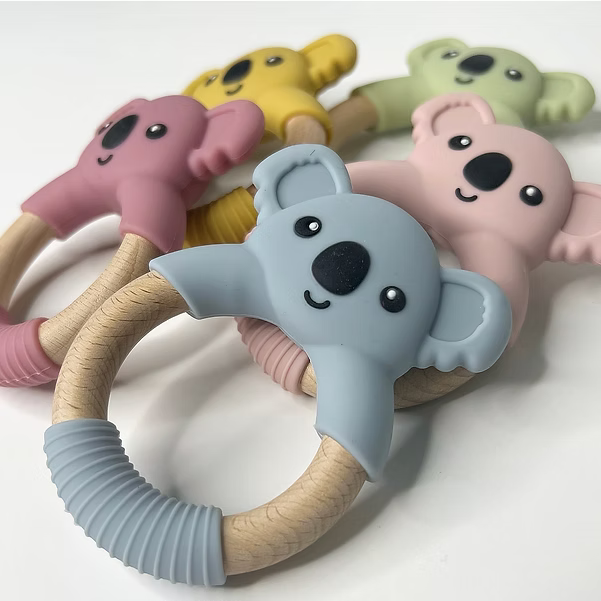 Massaggiagengive Koala in Silicone e Legno | BPA Free per Neonati