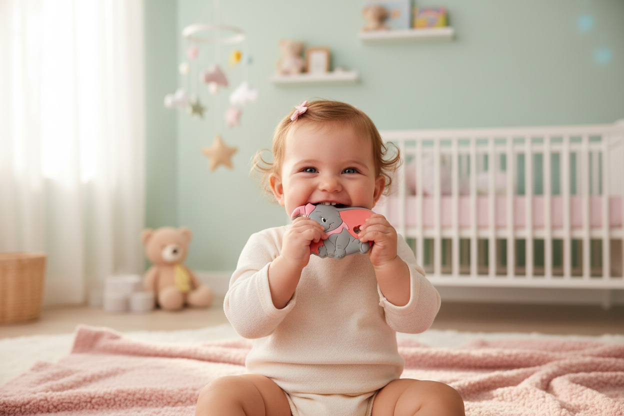 Baby playing with Dumbo