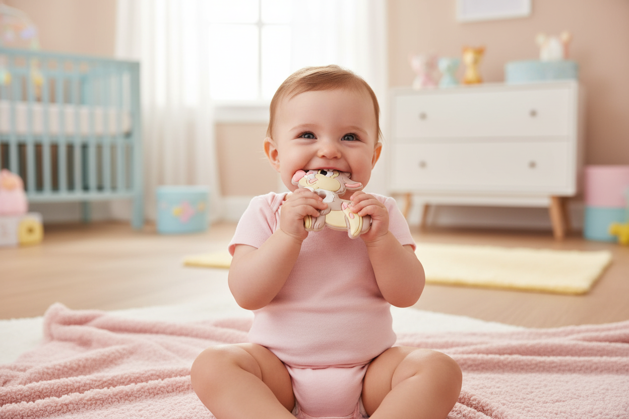 Baby playing with Thumper