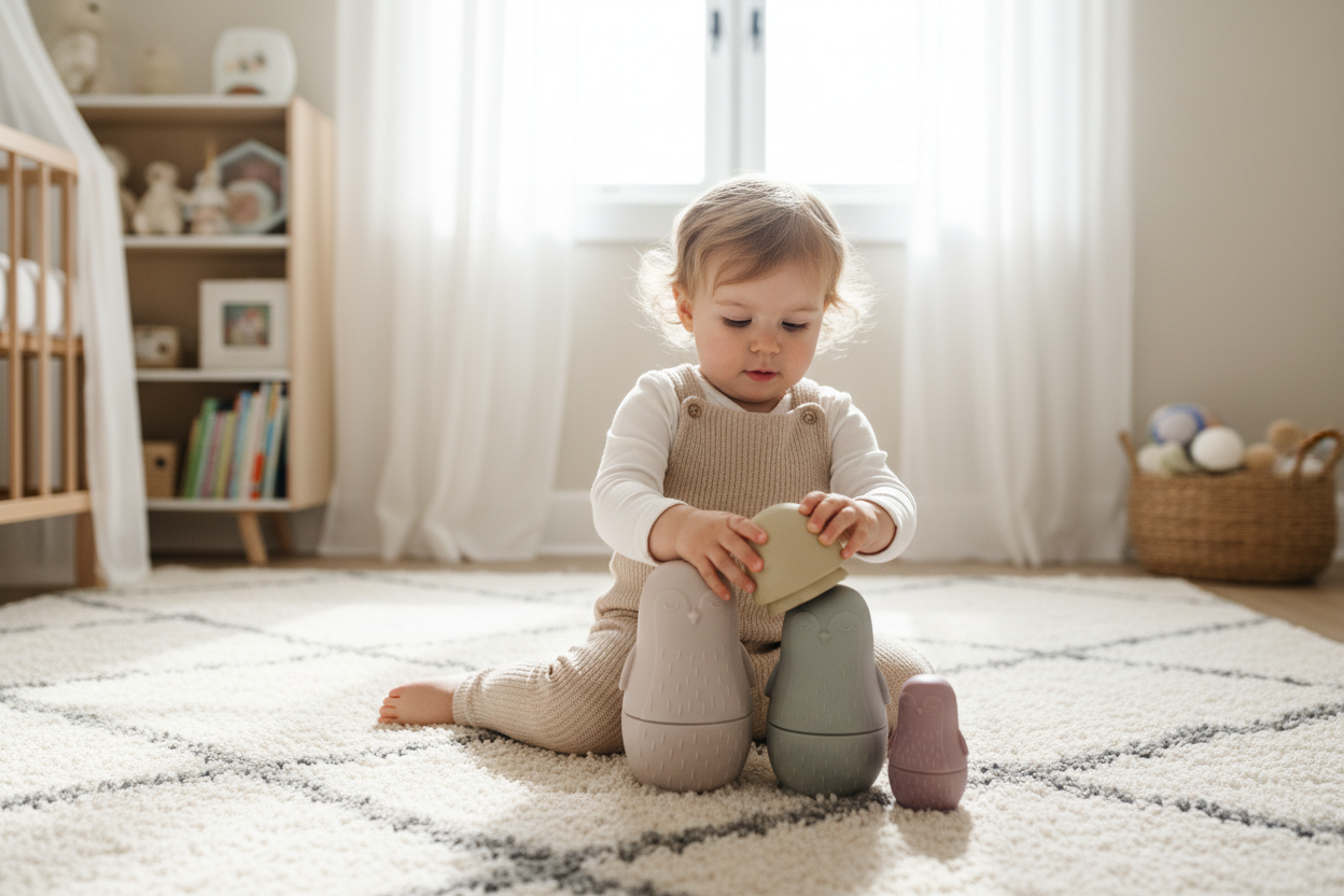 Bambino che gioca con i pinguini