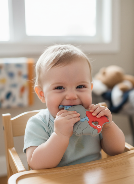 Bambino con mordente elefantino