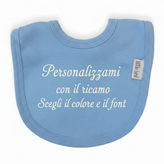 Bavetta Celeste - scritta ricamata